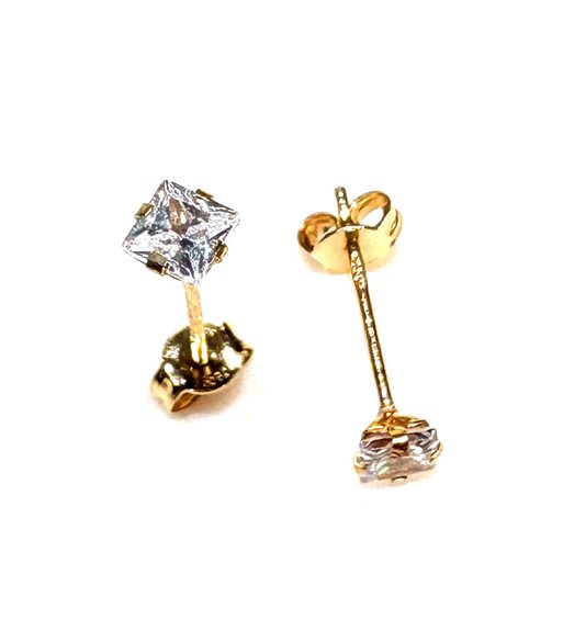 Orecchini Marcello Pane Donna in Oro giallo Cubic Zirconia P.L. ZIRC QUADRI MP U/Z 0.35 G - P.L. ZIRC QUADRI MP U/Z 0.35 G